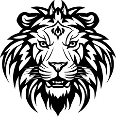 Tiger | Black and White Vector illustration