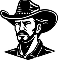 Western | Black and White Vector illustration