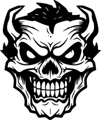 Skull | Black and White Vector illustration