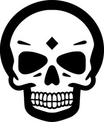 Skull - Black and White Isolated Icon - Vector illustration