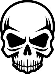 Skull - Black and White Isolated Icon - Vector illustration