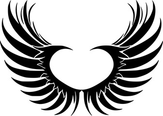 Obraz premium Angel Wings | Black and White Vector illustration