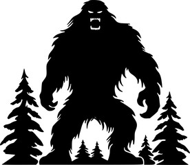 Bigfoot | Black and White Vector illustration