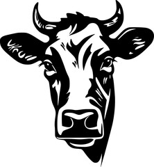 Cow - Minimalist and Flat Logo - Vector illustration