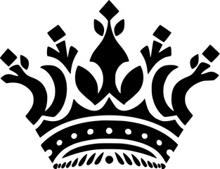 Crown - Black and White Isolated Icon - Vector illustration