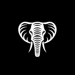 Elephant | Black and White Vector illustration