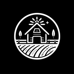 Farm | Minimalist and Simple Silhouette - Vector illustration