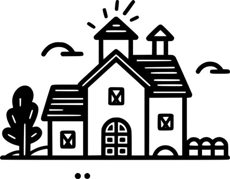 recommend clip art: Farmhouse - High Quality Vector Logo - Vector illustration ideal for T-shirt graphic
