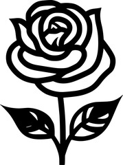 Flower | Black and White Vector illustration