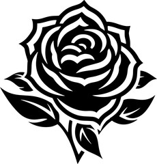 Flower - Black and White Isolated Icon - Vector illustration