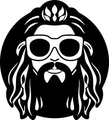 Hippy - Minimalist and Flat Logo - Vector illustration