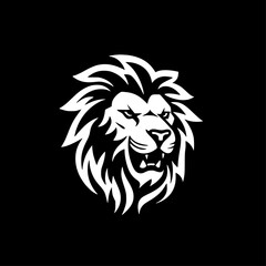 Lion - Black and White Isolated Icon - Vector illustration