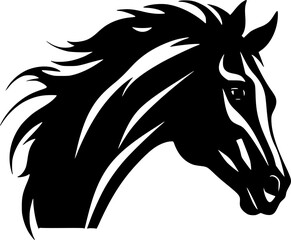 Horse | Black and White Vector illustration