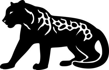 Leopard | Black and White Vector illustration
