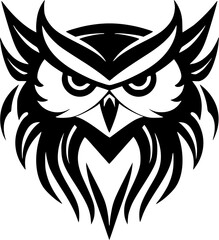 Owl | Black and White Vector illustration