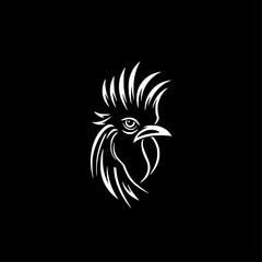 Obraz premium Rooster - Black and White Isolated Icon - Vector illustration