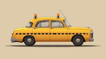 Mumbai taxi illustration vector. Yellow Black cab taxi.  