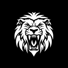 Lion | Black and White Vector illustration
