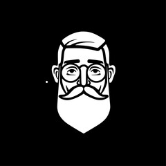 Papa - Black and White Isolated Icon - Vector illustration