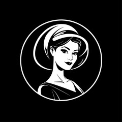 Nurse | Black and White Vector illustration