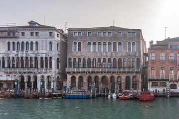 Fototapeta na wymiar Grand Canal, Venice, Italy is a concentration of the most beautiful buildings. City landscape