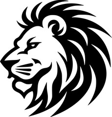 Lion - Black and White Isolated Icon - Vector illustration