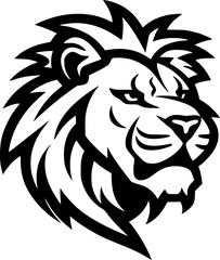 Lion | Black and White Vector illustration