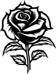 Rose | Black and White Vector illustration