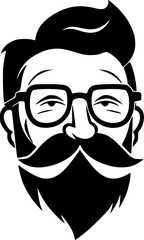 Papa | Black and White Vector illustration