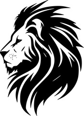 Lion - Black and White Isolated Icon - Vector illustration
