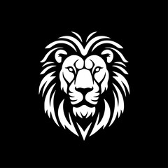Obraz premium Lion - Black and White Isolated Icon - Vector illustration