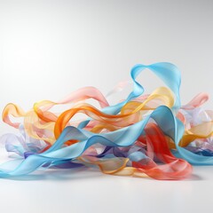 Fototapeta premium 3D render City with Bright Colorful Ribbon in Neon Colors