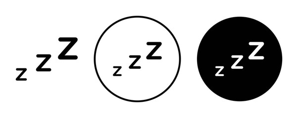Zzz outline icon collection or set. Zzz Thin vector line art