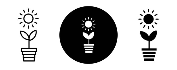 Photosynthesis outline icon collection or set. Photosynthesis Thin vector line art