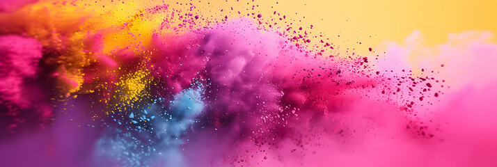 Dynamic burst of colored dust.