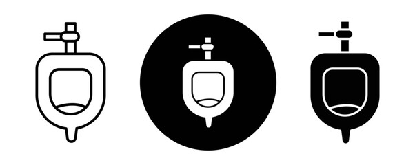 Urinal outline icon collection or set. Urinal Thin vector line art - obrazy, fototapety, plakaty
