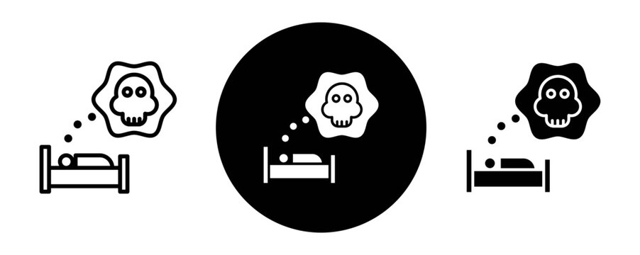 Nightmare outline icon collection or set. Nightmare Thin vector line art