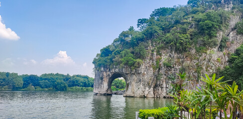 Elephant Trunk Hill  is a hill in Guilin, which looks like an elephant drinking water using its...