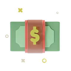 banknote bundles 3d icon