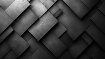 A stylish black abstract wallpaper, monochrome design with a clean symmetrical. Created with Generative AI
