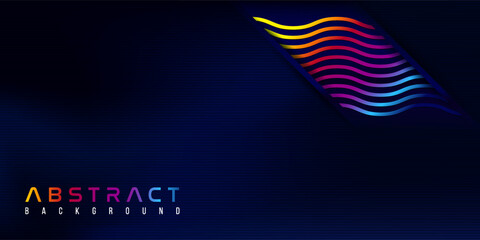 Luxury dark blue abstract background with bright color element