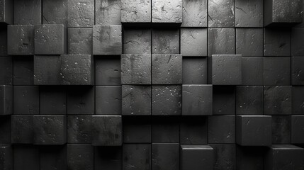 A stylish black abstract wallpaper, monochrome design with a clean symmetrical. Created with Generative AI