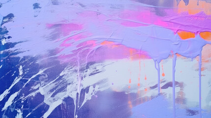 purple pink blue paint strokes and smudges on an old painted wall.  wall decor art