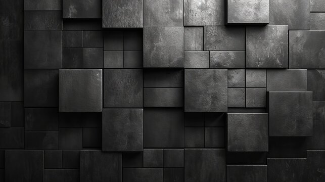 A stylish black abstract wallpaper, monochrome design with a clean symmetrical. Created with Generative AI © Yevhen