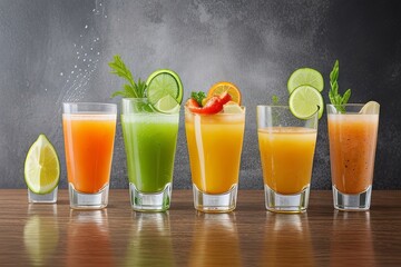 Fruit cocktails with fruits