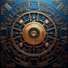 Obraz premium Golden Graphic Design Elegance Luxury with Natural Line Art 