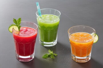 Fruit cocktails with fruits