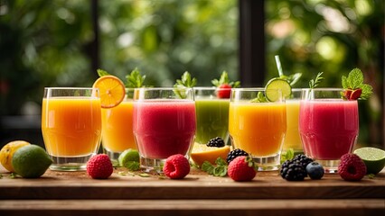 Fruit cocktails with fruits