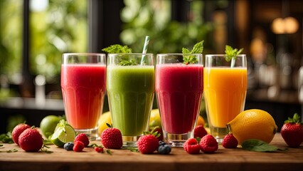 Fruit cocktails with fruits