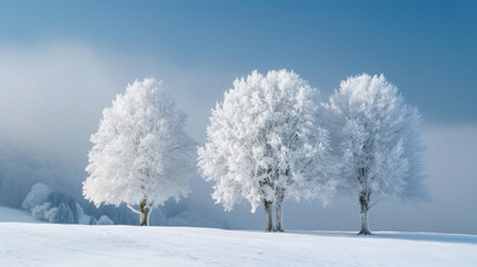 Fototapeta na wymiar Frozen trees
